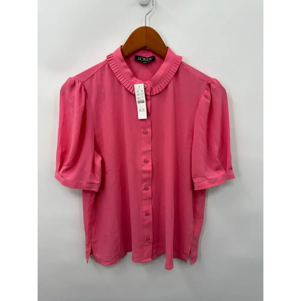 J. CREW NWT Drapey Button-Up Top in Pink BP553 // S